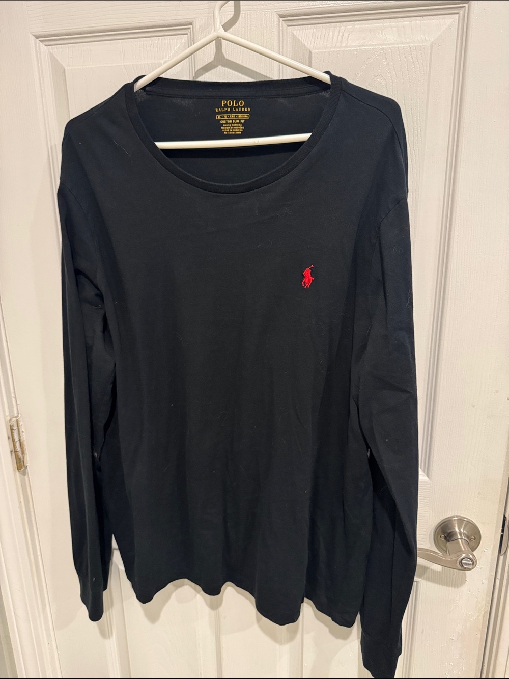 Polo by Ralph Lauren Black Tee with Yellow Logo Print